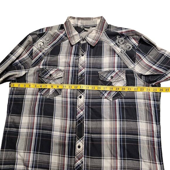 MK Machine Button Down Shirt Mens 2XL Long Sleeve Embroidered Rodeo Western - Picture 6 of 9